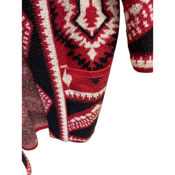 Bibi Southwestern Print Duster Cardigan Red Size XL - Picture 8 of 14